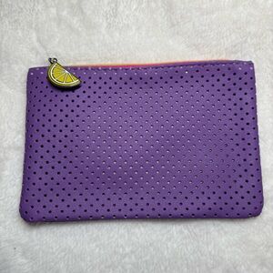 Purple Perforated Makeup Pouch